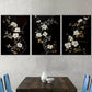 3pcs Modern Dark Simple Style Natural Flower Wall Art Set Canvas Framed 40x60cm - High Quality Print 100% Australian Made Wall Canvas Ready to Hang