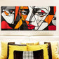 3pcs Modern abstract images of a single face Metal Print Ready to Hang Art