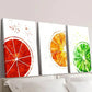 3pcs Bloody Oranges Fresh Green Lime Wall Art Set Canvas Framed 40x60cm - High Quality Print 100% Australian Made Wall Canvas Ready to Hang