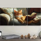 3pcs Classic Modern Cat Reading Metal Print Ready to Hang Art