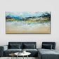 Abstract Blue Golden Beige Wall Art Canvas Office Home Room Framed 120x60cm