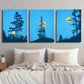 3pcs Landscape of Forest Trees and Birds Wall Art Set Canvas Framed 40x60cm - High Quality Print 100% Australian Made Wall Canvas Ready to Hang