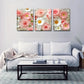 3pcs Beautiful Pink And White Flowers Fresh Wall Art Set Canvas Framed 40x60cm - High Quality Print 100% Australian Made Wall Canvas Ready to Hang