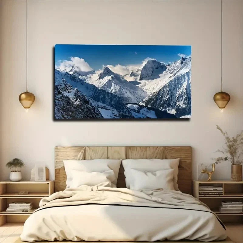 Stunning Snow Mountain Décor Wall Art Canvas Office Home Room Framed 120x60cm