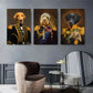 3pcs Classic Military Portraits of Dogs Metal Print Ready to Hang Art