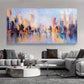Vibrant Cityscape Architecture Wall Art Canvas Office Home Room Framed 80x45cm