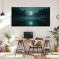 Serene Moonlit Trees & Foggy Wall Art Canvas Office Home Room Framed 120x60cm