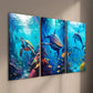 3pcs Underwater World Coral Reef With Animals Wall Art Set Canvas Framed 40x60cm - High Quality Print 100% Australian Made Wall Canvas Ready to Hang