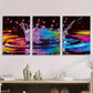 3pcs Colorful Water Splash Abstract Modern Metal Print Ready to Hang Art