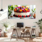 Flowers Berries Cake Dessert Wall Art Canvas Office Home Room Framed 120x60cm