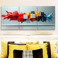3pcs  Black And White Cubes Color Splash Wall Art Set Canvas Framed 40x60cm - High Quality Print 100% Australian Made Wall Canvas Ready to Hang