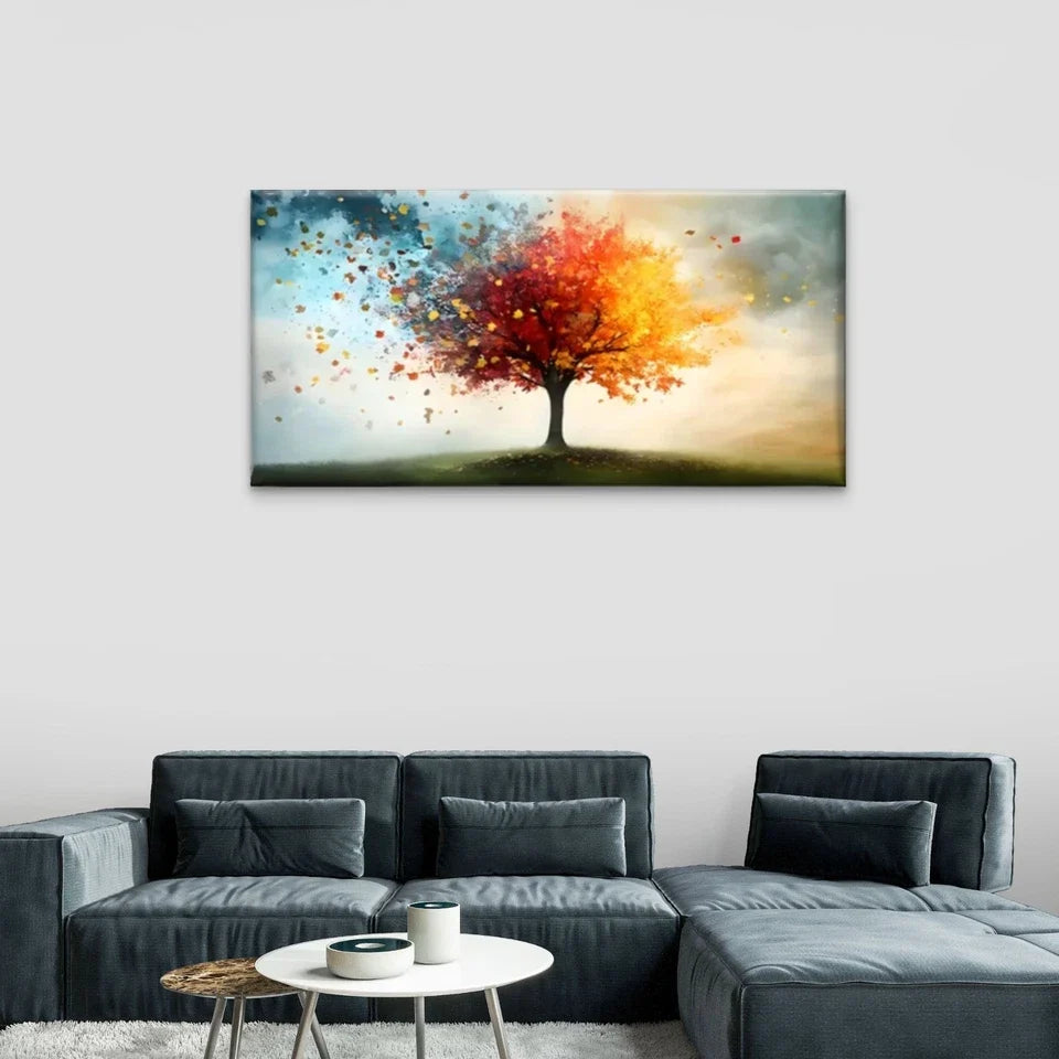 Colorful Tree Abstract Perfect Wall Art Canvas Office Home Room Framed 120x60cm