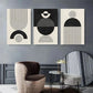 3pcs Black and White Abstract Geometric Shapes Metal Print Ready to Hang Art