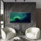 Green Blue Abstract Painting Wall Art Canvas Office Home Room Framed 120x60cm
