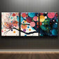3pcs Colorful Trees with Circles Beauty Perfect Wall Art Set Canvas Framed 40x60cm - High Quality Print 100% Australian Made Wall Canvas Ready to Hang