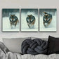 3pcs Paintings Featuring a Fierce Wolf Pack Metal Print Ready to Hang Art