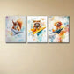 3pcs Whimsical Animal Vibrant Poodle Metal Print Ready to Hang Art