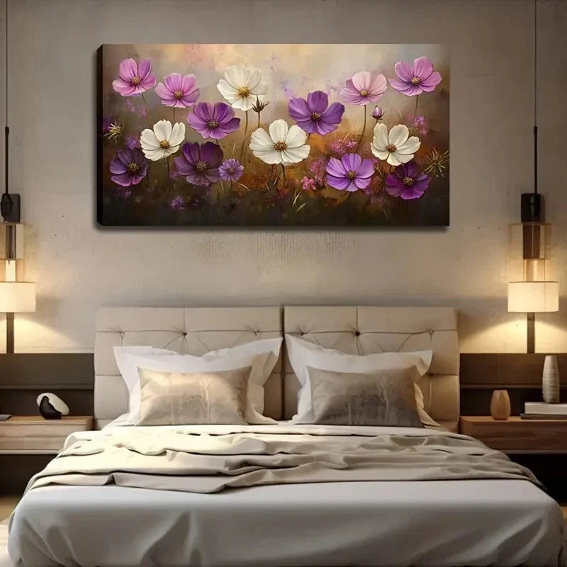 Vibrant Pink and White Lotus Wall Art Canvas Office Home Room Framed 120x60cm