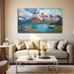 Beautiful Lake View Mountain Wall Art Canvas Office Home Room Framed 80x45cm