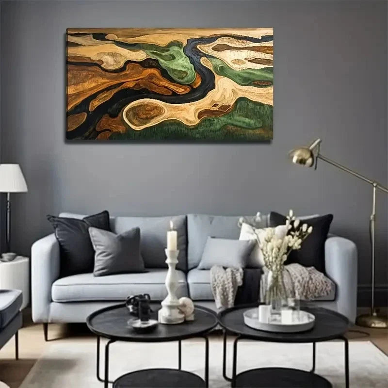 Abstract River Decoration Wall Art Canvas Office Home Room Framed 120x60cm