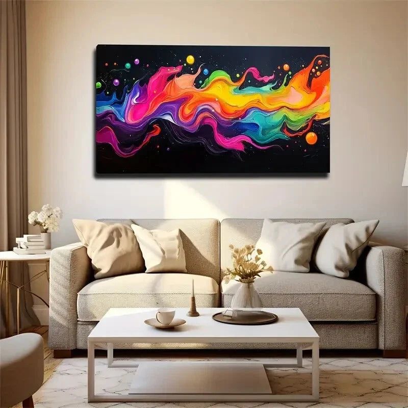 Colors Blending Like Flowing Wall Art Canvas Office Home Room Framed 120x60cm