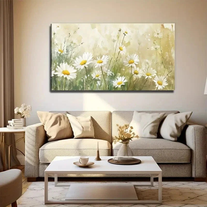 Decorative Chrysanums Suitable Wall Art Canvas Office Home Room Framed 80x45cm