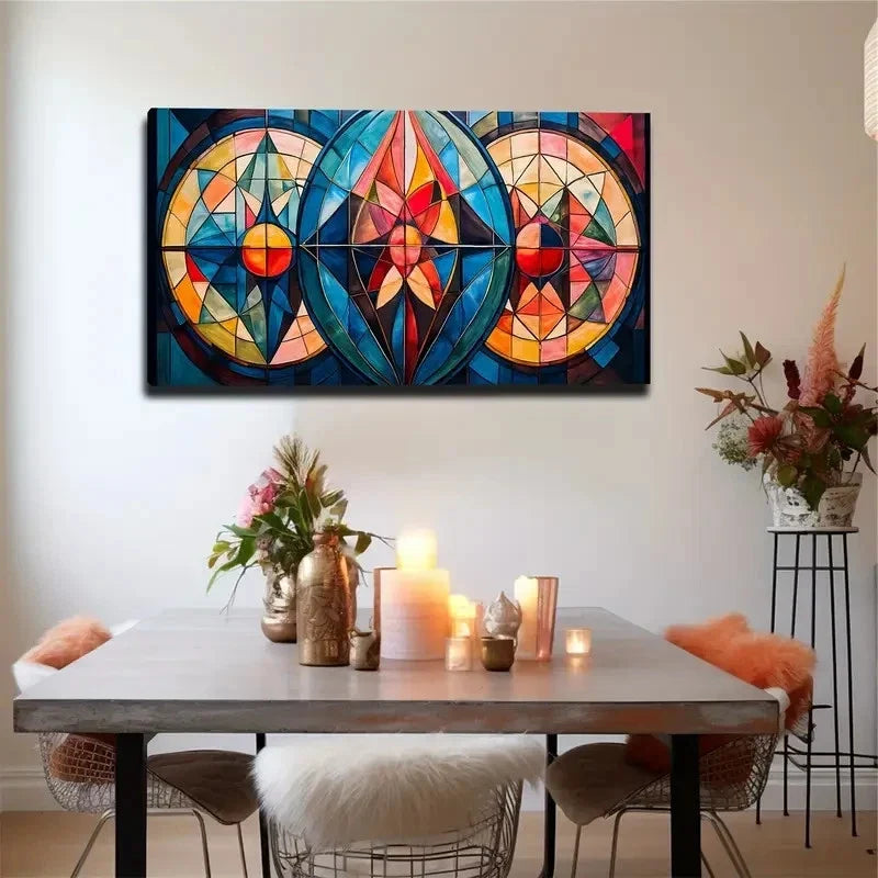 Abstract Geometric Patterns Wall Art Canvas Office Home Room Framed 120x60cm