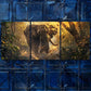 3pcs Majestic Elephant Golden Sunlight Perfect Wall Art Set Canvas Framed 40x60cm - High Quality Print 100% Australian Made Wall Canvas Ready to Hang