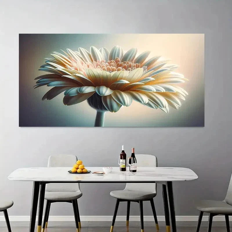 Daisy Flower Realistic Lands Wall Art Canvas Office Home Room Framed 120x60cm