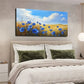 Serene Beach Blue Ocean Wall Art wall canvas office home room framed 120x60cm