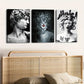 3pcs Elegant Abstract Men Women Black White Red Wall Art Set Canvas Framed 40x60cm - High Quality Print 100% Australian Made Wall Canvas Ready to Hang