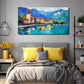 Scenic River House Perfect Wall Art Canvas Office Home Room Framed 80x45cm