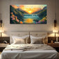 Waterfall & Sunrise Landscape Wall Art Canvas Office Home Room Framed 120x60cm