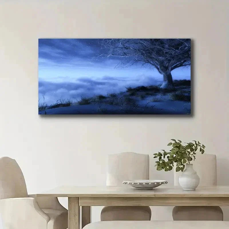 Depicting The Sea Clouds Under Wall Art Canvas Office Home Room Framed 80x45cm