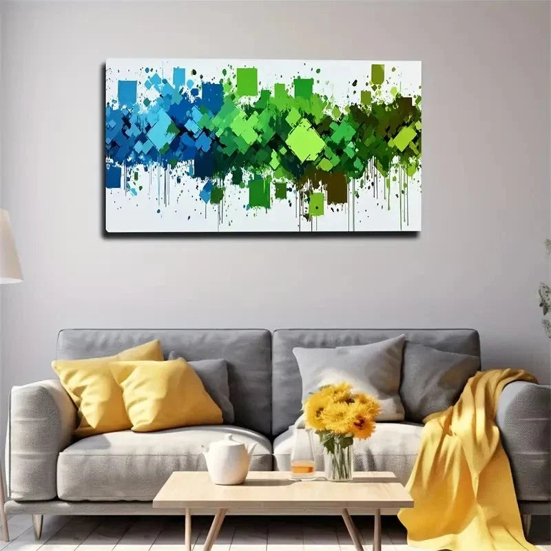 Vibrant Colorful Painting Wall Art Canvas Office Home Room Framed 120x60cm