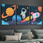 3pcs Vibrant Aesthetic Space-Themed Astronaut Wall Art Set Canvas Framed 40x60cm - High Quality Print 100% Australian Made Wall Canvas Ready to Hang