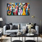 A Group Of Beautiful Women Wall Art Canvas Office Home Room Framed 80x45cm