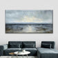 Abstract Textured Seascape Wall Art Canvas Office Home Room Framed 80x45cm