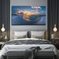 Deco Style Sunset Beach Wall Art Canvas Office Home Room Framed 120x60cm