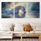 3pcs Mystical Unicorn Enchanted Fantasy Forest  Wall Art Set Canvas Framed 40x60cm - High Quality Print 100% Australian Made Wall Canvas Ready to Hang