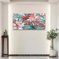 Tropical Floral and Palm Leaves Wall Art Canvas Office Home Framed 80x45cm