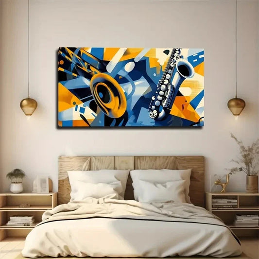 Impressionist Bright Yellow Wall Art Canvas Office Home Room Framed 120x60cm