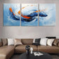 3pcs Abstract Fish Décor Blue Orange Perfect Wall Art Set Canvas Framed 40x60cm - High Quality Print 100% Australian Made Wall Canvas Ready to Hang