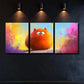 3pcs Charming Cartoon Orange Cat Wall Art Set Canvas Framed 40x60cm - High Quality Print 100% Australian Made Wall Canvas Ready to Hang
