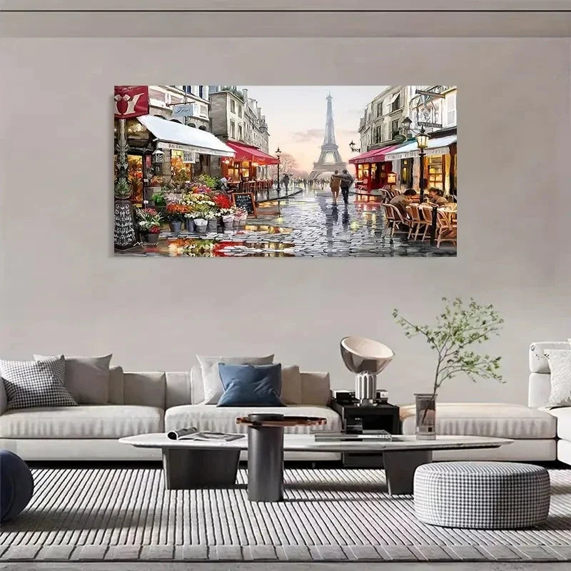 Eiffel Tower Landscape Scenery Deco Wall Art Canvas Office Home Room Framed 120x60cm