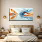 Abstract Modern Orange Blue Wall Art Canvas Office Home Room Framed 120x60cm