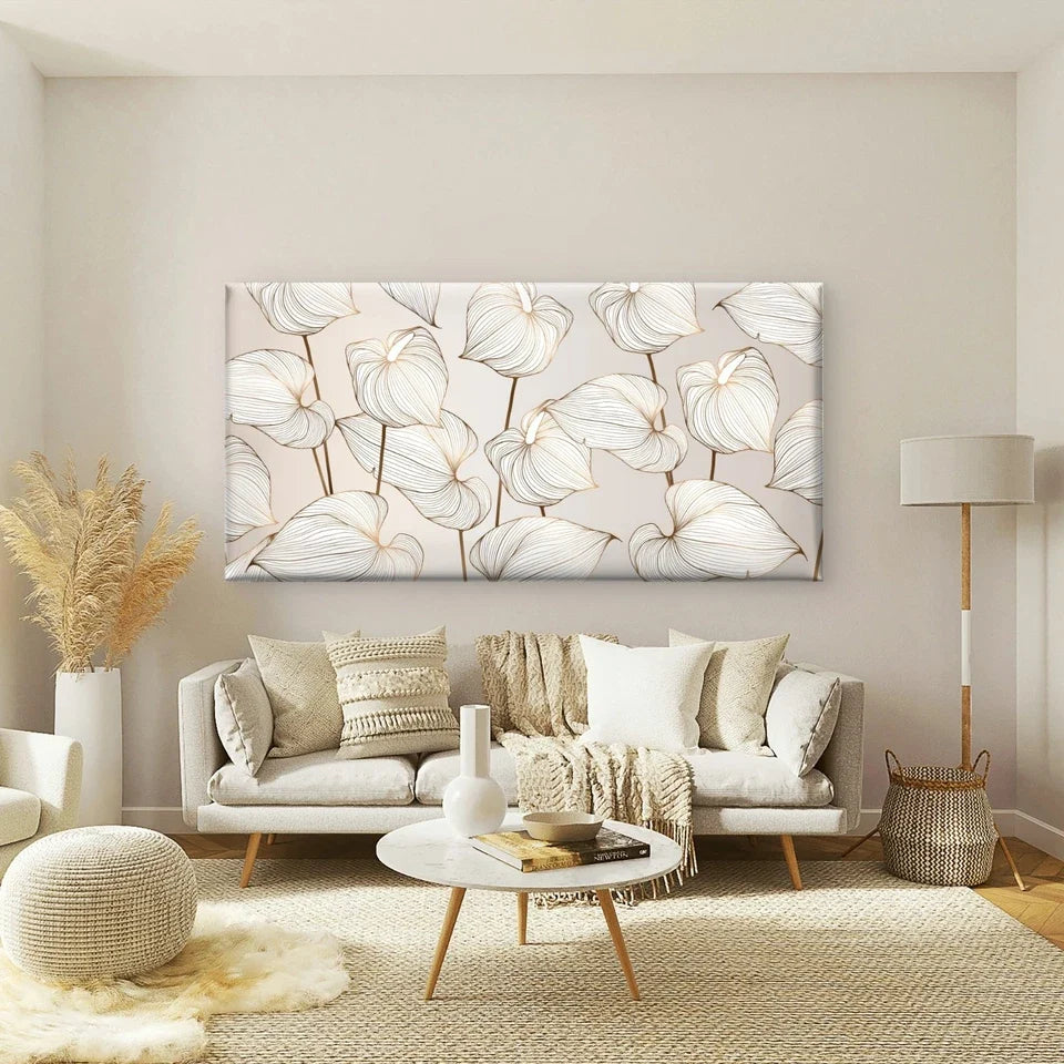 Floral Vector Background Design Wall Art Canvas Office Home Room Framed 120x60cm