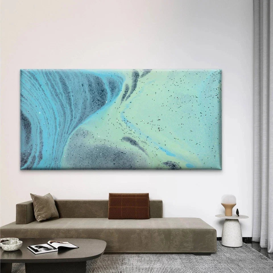 Abstract Blue Background Wall Art Canvas Office Home Room Framed 120x60cm