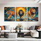 3pcs Ferocious Jungle Predators Fear Perfect Wall Art Set Canvas Framed 40x60cm - High Quality Print 100% Australian Made Wall Canvas Ready to Hang