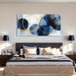 Navy Blue Tones Contemporary Wall Art Canvas Office Home Room Framed 80x45cm